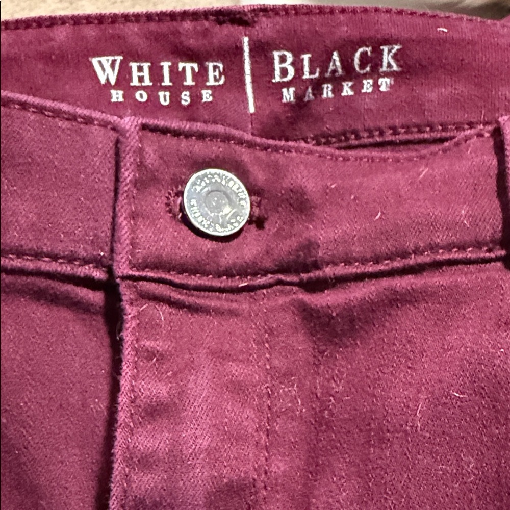 White House Black Market Burgundy Pants Skinny Ankle - Picture 2 of 5